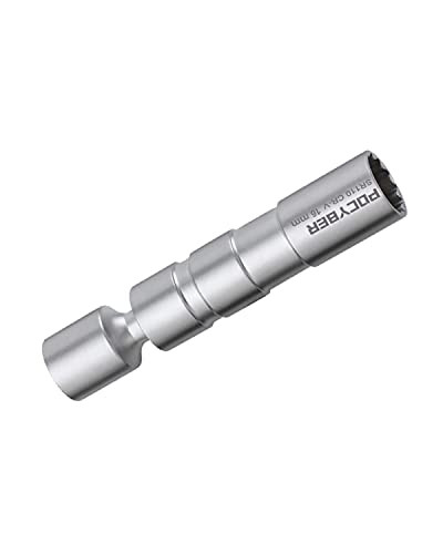 POCYBER 16mm Thin Wall Magnetic Swivel Spark Plug Socket Universal Joint 3/8-Inch Drive 12-Point Swivel Spark Plug Socket Removal Tool Fits Some BMW Nissan Mini etc