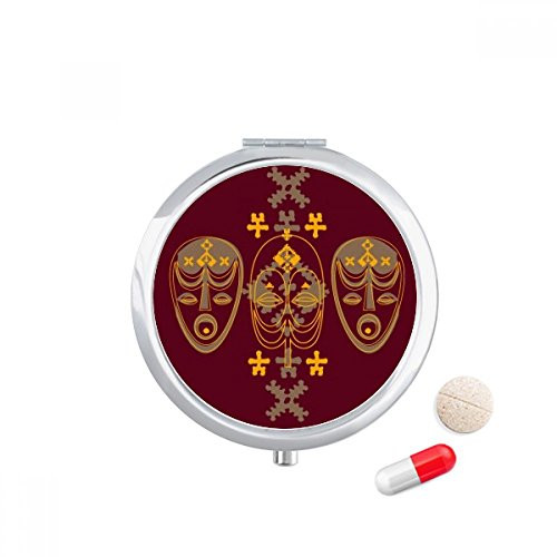 Middle Ages Religion Red Head Pattern Pill Case Pocket Medicine Storage Box Container Dispenser