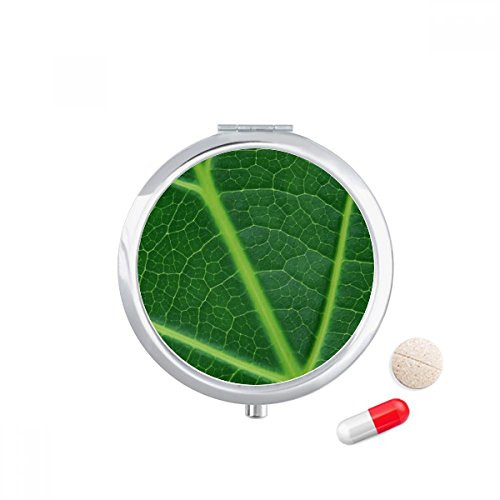 Dark Green Plant Nature Illustration Pattern Pill Case Pocket Medicine Storage Box Container Dispenser