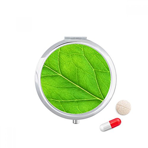 Green Plant Fresh Illustration Pattern Pill Case Pocket Medicine Storage Box Container Dispenser