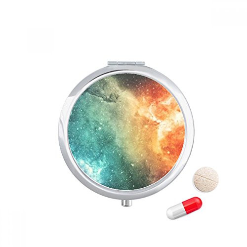 Nebula Adjacent Small Blue Nebula Pattern Pill Case Pocket Medicine Storage Box Container Dispenser