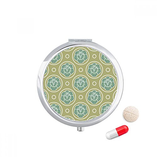 Green Cabbage Decorative Pattern Plants Pill Case Pocket Medicine Storage Box Container Dispenser