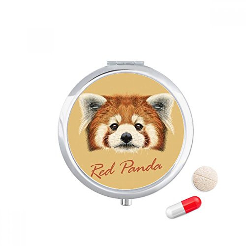Chestnut Wild Red Panda Animal Pill Case Pocket Medicine Storage Box Container Dispenser