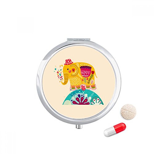 Red Hat Nation Elephant Pink Colourful Pill Case Pocket Medicine Storage Box Container Dispenser