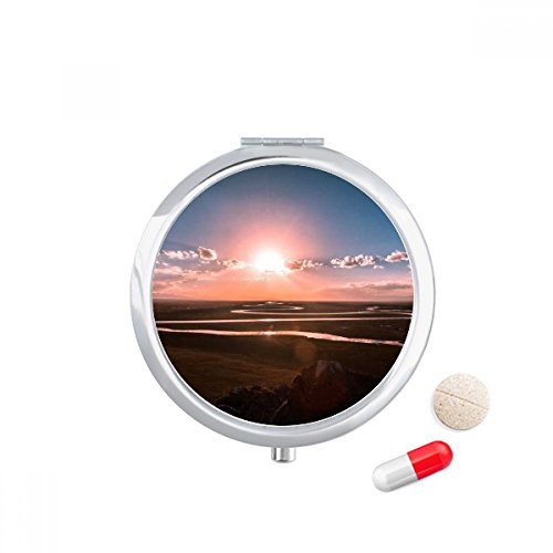 Sky Red Dark Clouds Pill Case Pocket Medicine Storage Box Container Dispenser