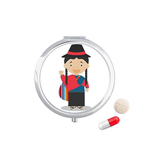 Red Blue Ecuador Cartoon Pill Case Pocket Medicine Storage Box Container Dispenser