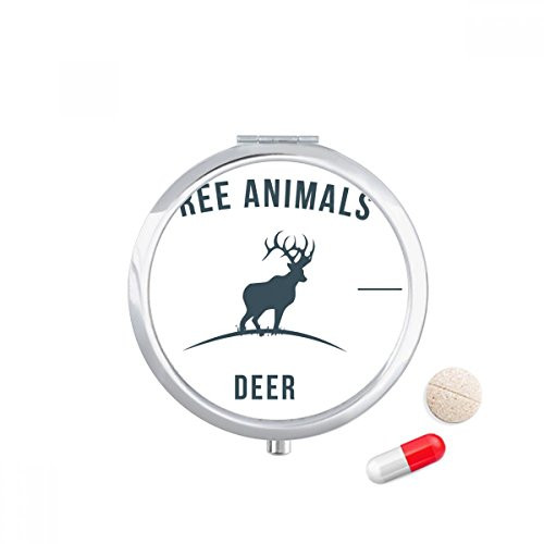 Cartoon Deer Animal Blue Outline Pill Case Pocket Medicine Storage Box Container Dispenser