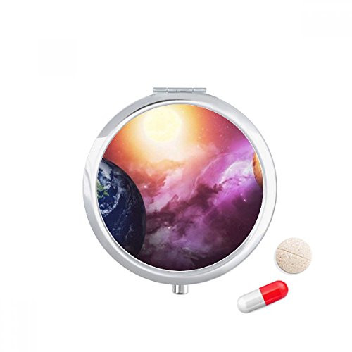Planet Earth Red Blue Colorful Pill Case Pocket Medicine Storage Box Container Dispenser