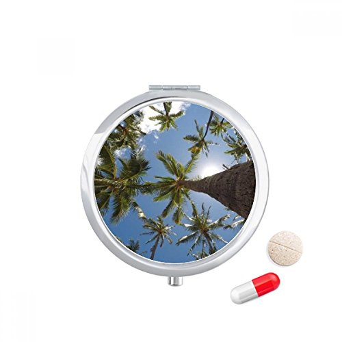 Trees Sunshine Blue Sky Pill Case Pocket Medicine Storage Box Container Dispenser