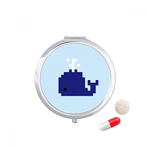 Summer Sail Blue Whale Pixel Pill Case Pocket Medicine Storage Box Container Dispenser