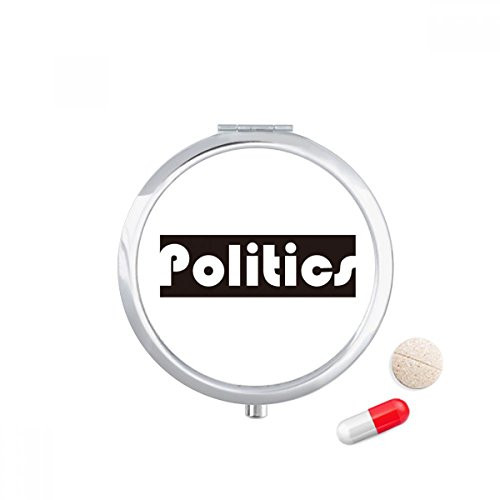 Course and Major Politics Black Pill Case Pocket Medicine Storage Box Container Dispenser
