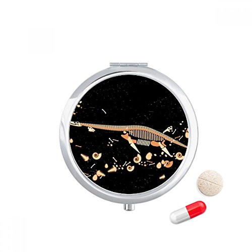 Bones Black Miniature Dinosaur Pill Case Pocket Medicine Storage Box Container Dispenser