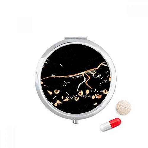 Bones Black Small Dinosaur Pill Case Pocket Medicine Storage Box Container Dispenser