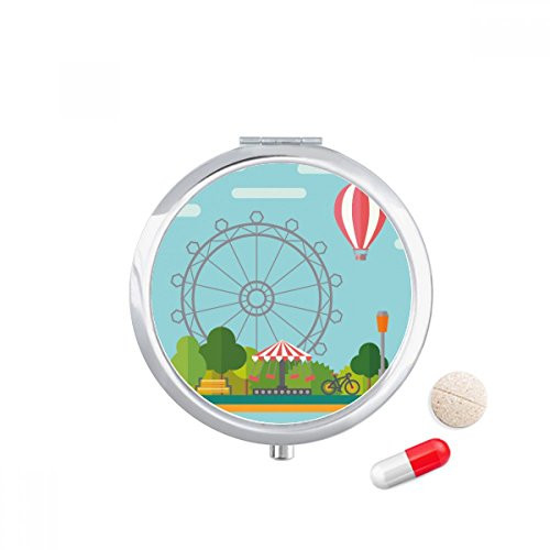 Ferris Wheel Balloon Amusement Park Pill Case Pocket Medicine Storage Box Container Dispenser