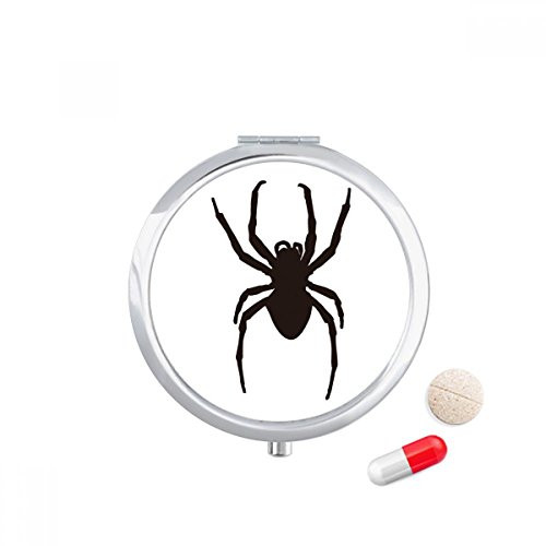Insect Spider Illustration Black Pattern Pill Case Pocket Medicine Storage Box Container Dispenser