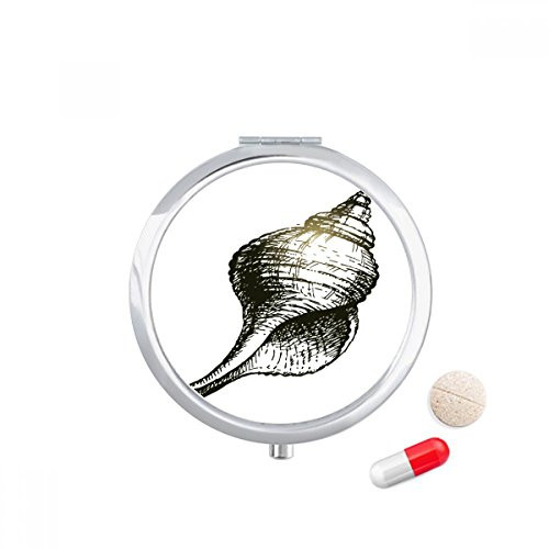Marine Life Black Snail Illustration Pill Case Pocket Medicine Storage Box Container Dispenser