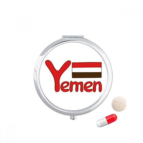 Yemen National Flag Red Pattern Pill Case Pocket Medicine Storage Box Container Dispenser