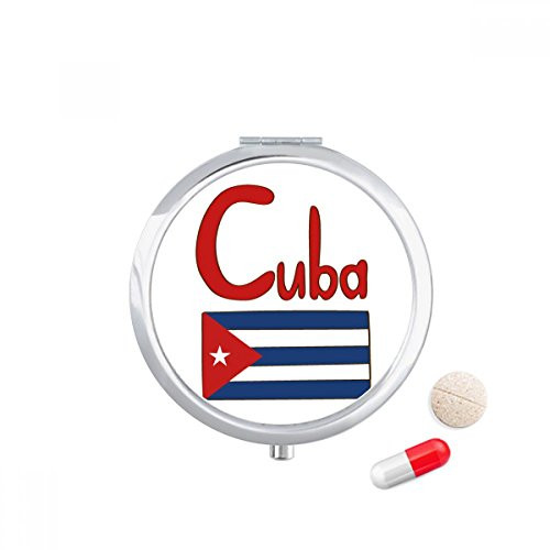 Cuba National Flag Red Blue Pattern Pill Case Pocket Medicine Storage Box Container Dispenser