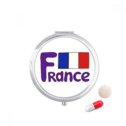 France National Flag Blue Pattern Pill Case Pocket Medicine Storage Box Container Dispenser