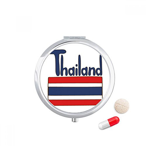 Thailand National Flag Red Blue Pattern Pill Case Pocket Medicine Storage Box Container Dispenser