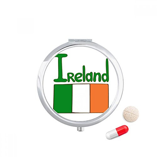 Ireland National Flag Green Pattern Pill Case Pocket Medicine Storage Box Container Dispenser