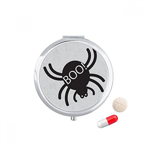 Halloween Black Spider Pill Case Pocket Medicine Storage Box Container Dispenser