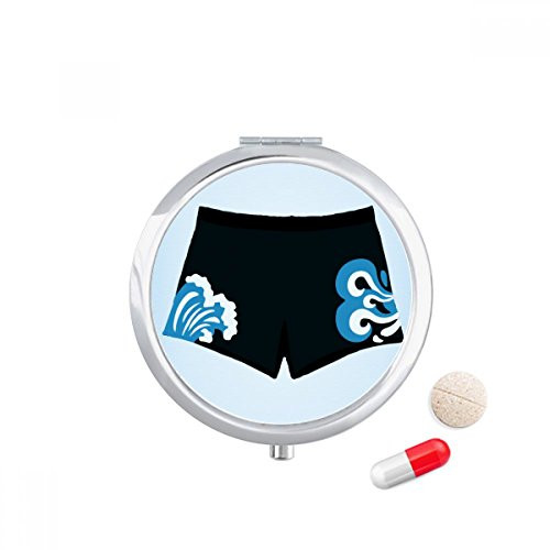 Black Trunks Spray Illustration Pattern Pill Case Pocket Medicine Storage Box Container Dispenser