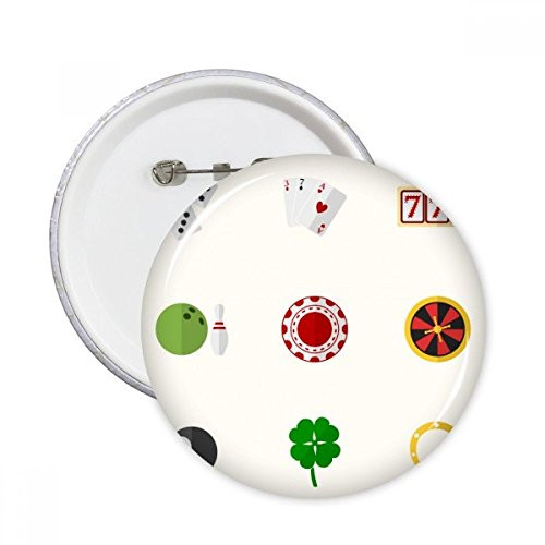 Casino Small Element Illustration Round Pins Badge Button Clothing Decoration 5pcs Gift