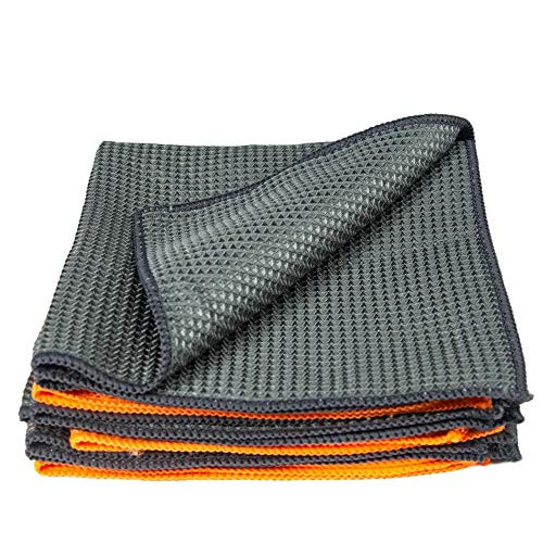 Microfiber Cleaning Cloth, Car Wash Towel Glass Cleaning Wax Polishing Detailing Waffle Weave Towel Car Cleaning Microfiber Cloth Kitchen Cleaner 40x40cm -Pack of 4-
