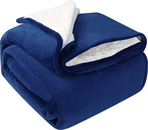 Utopia Bedding Sherpa Fleece Blanket King Size Navy Fuzzy Soft Blanket Plush Throw Blanket Microfiber Utopia Bedding Sherpa Fleece Blanket King Size Navy Fuzzy Soft Blanket Plush Throw Blanket Microfiber
