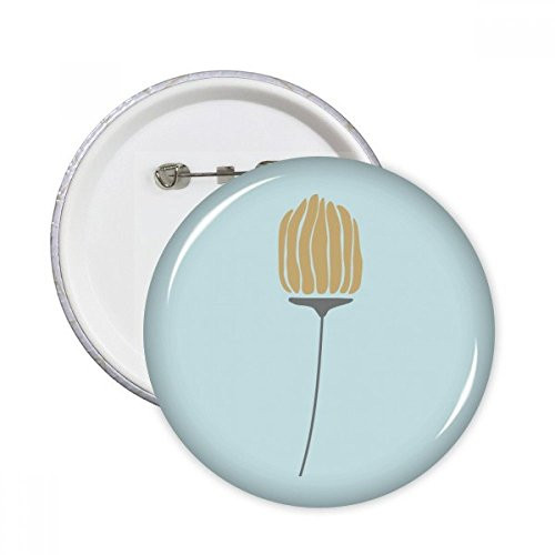 Bud Abstract Plants Art Pattern Round Pins Badge Button Clothing Decoration 5pcs Gift