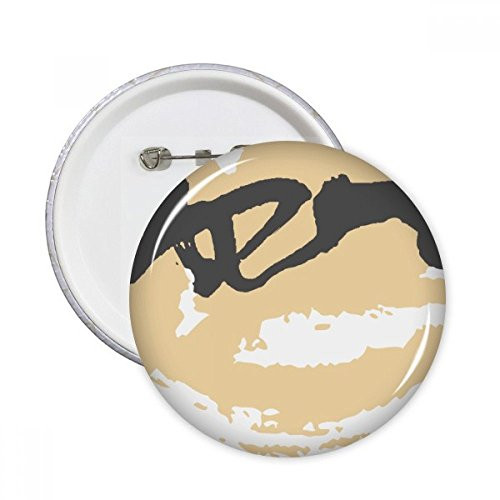 Yellow Love Abstract Plants Art Round Pins Badge Button Clothing Decoration 5pcs Gift