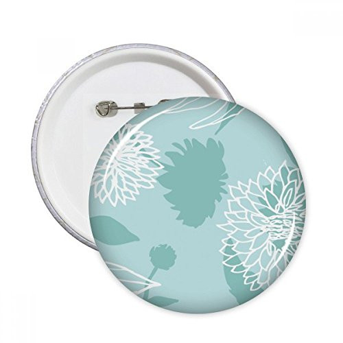 Chrysanthemum Abstract Plants Art Round Pins Badge Button Clothing Decoration 5pcs Gift