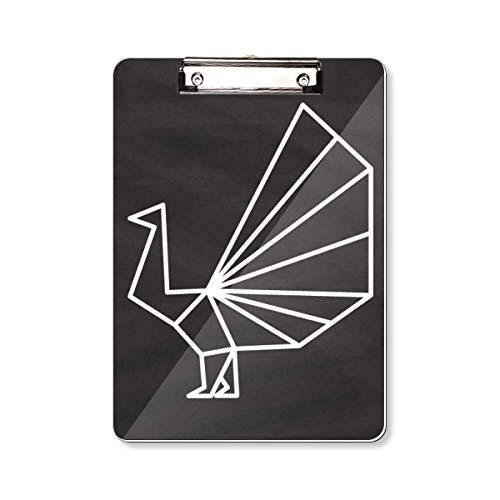 Abstract Origami Peacock Geometric Shape Clipboard Folder Writing Pad Backing Plate A4