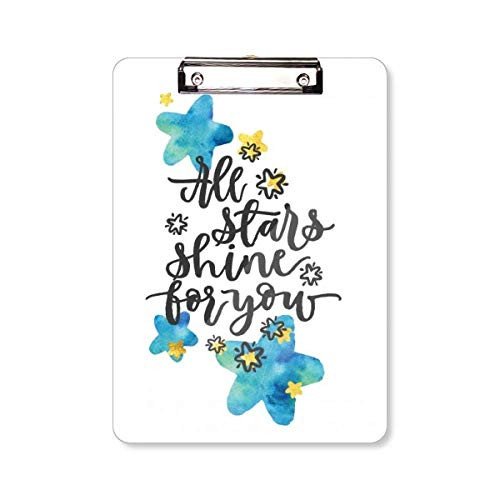 All Stars Shine to You Quote Clipboard Folder Writing Pad Backing Plate A4