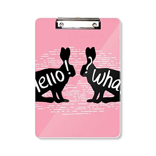 Black Rabbits Animal Silhouette Natural Clipboard Folder Writing Pad Backing Plate A4