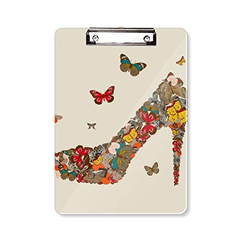 Butterfly and High Heel Shoes Clipboard Folder Writing Pad Backing Plate A4