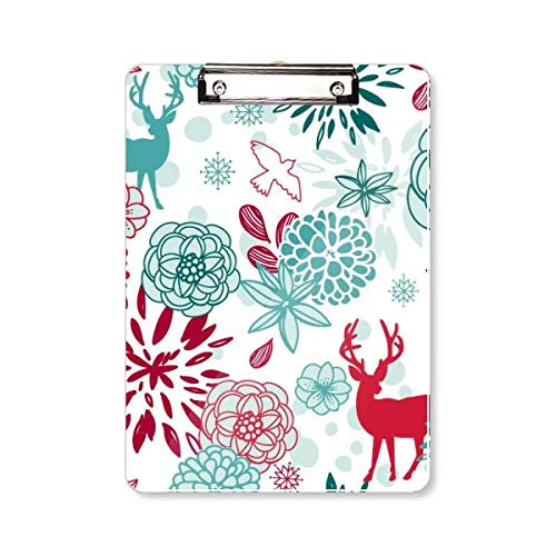 Illustration Animals Deer Flowers Bird Clipboard Folder Writing Pad Backing Plate A4