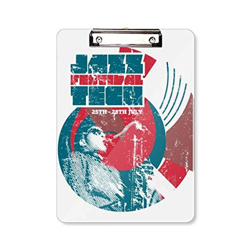 Jazz Festival Tean Music Pattern Clipboard Folder Writing Pad Backing Plate A4