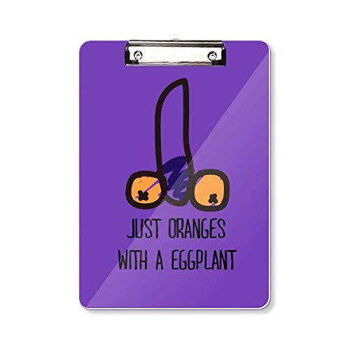 Just Oranges with Eggplant Funny Drawing Clipboard Folder Writing Pad Backing Plate A4
