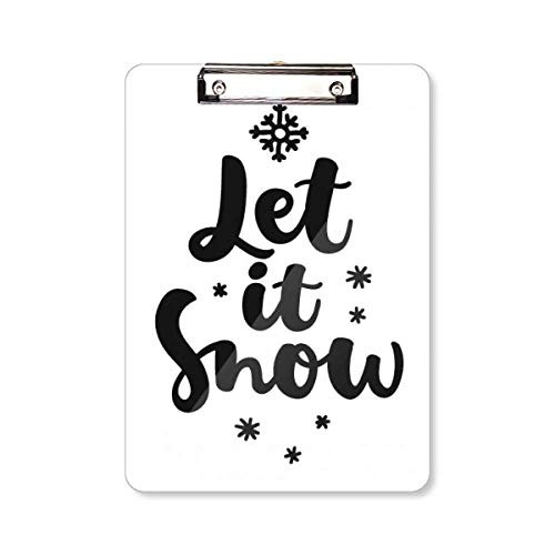 Let It Snow Quote Handwrite Clipboard Folder Writing Pad Backing Plate A4