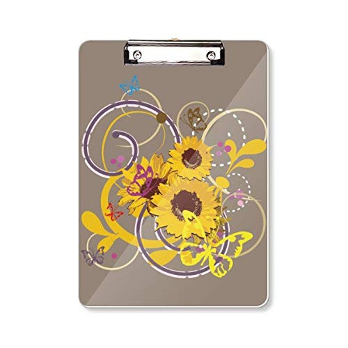 Plant Flower Sunflower Illustration Clipboard Folder Writing Pad Backing Plate A4
