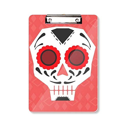Red Eyes Skull Mexico National Culture Illustration Clipboard Folder Writing Pad Backing Plate A4