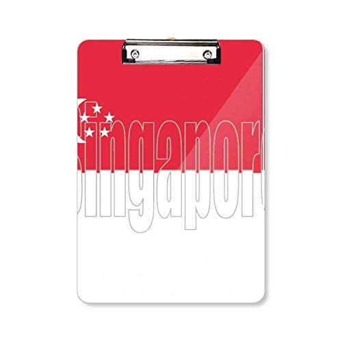 Singapore Country Flag Name Clipboard Folder Writing Pad Backing Plate A4