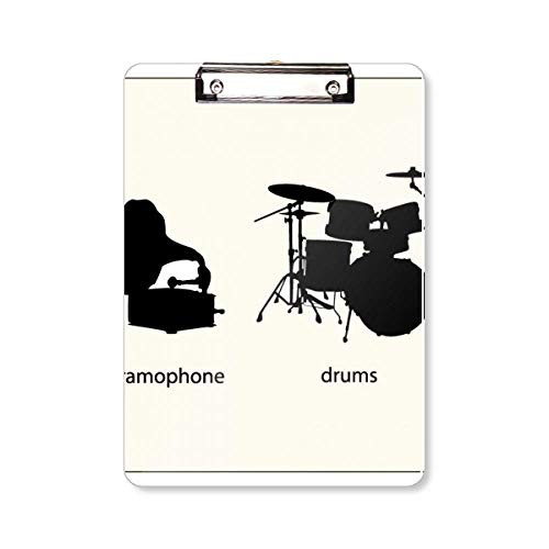 Song Music Drum Kit Energy Pattern Clipboard Folder Writing Pad Backing Plate A4