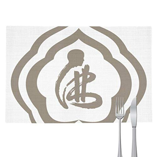 DIYthinker Buddhism Character Figure Pattern Placemat Pad Kitchen Woven Heat Resistant Cushion Rectangle