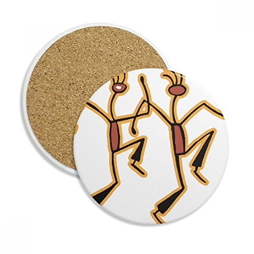 Egypt Figure Dancing Funny Pattern Coaster Cup Mug Tabletop Protection Absorbent Stone