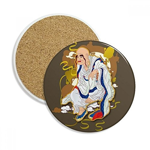 Culture Eighteen Arhats Figure Coaster Cup Mug Tabletop Protection Absorbent Stone