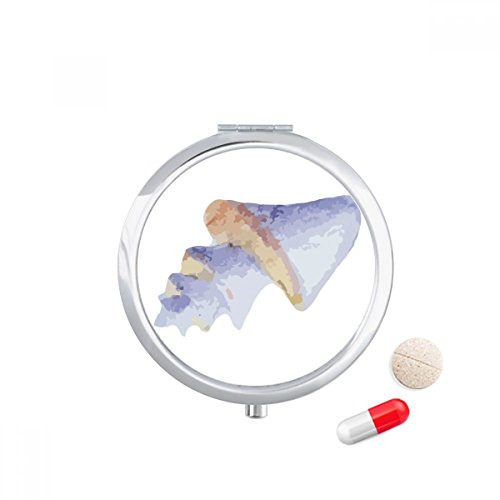Blue Marine Life Pattern Illustration Pill Case Pocket Medicine Storage Box Container Dispenser