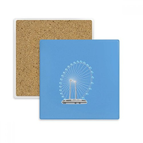 Singapore Ferris Wheel Square Coaster Cup Mat Mug Subplate Holder Insulation Stone Singapore Ferris Wheel Square Coaster Cup Mat Mug Subplate Holder Insulation Stone